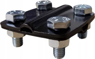 Obrázek produktu pro Křížový konektor pro ochranu před bleskem pro vodiče a pásky 4 x M8 s -25 ČERNÝ