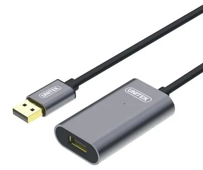 Produktbild von UNITEK Y-274, 20 m, USB A, USB A, USB 2.0, 0,48 Gbit/s, Grau