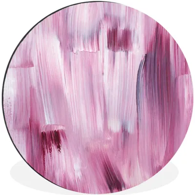 Produktbild von MuchoWow® Aluminium Wandkreis Farben - Farbe - Rosa Ø 90 cm Wanddeko Modern Wohnzimmer - Mauerkreis - Wandbilder - Runde Bild - Bild aus Aluminium - Schlafzimmer - Wohnzimmerdekoration - Wand Dekoration