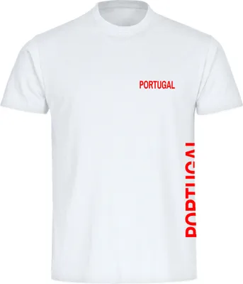 Produktbild von multifanshop Kinder T-Shirt - Portugal - Brust & Seite, weiß, Größe 152