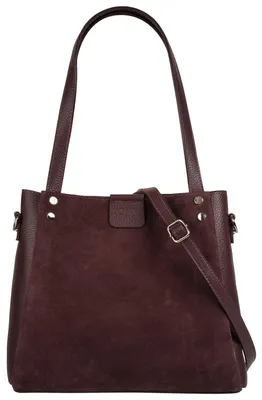 Produktbild von Damen Shopper Handtasche aus Rindleder bordeaux mit Reißverschluss 27x31x9 cm