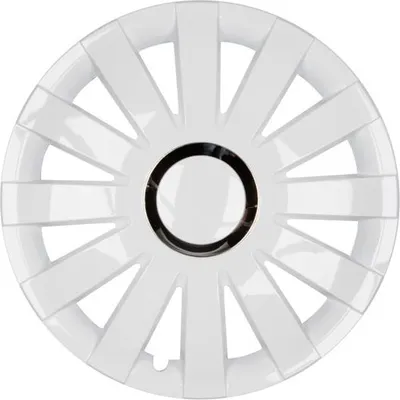 Produktbild von 4x PREMIUM DESIGN Radkappen Radzierblenden SET LACKIERT 14 ZOLL Weiß Chrom Ring