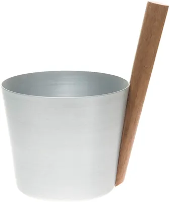 Produktbild von Rento Saunaeimer Aluminium SILBER mit Bambusgriff