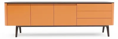 Image de Sideboard Commode de luxe Armoires Commodes Salon Bois Meubles Orange