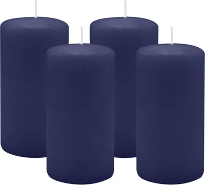 Produktbild von 4er Set Adventskranzkerzen Nachtblau Dunkelblau Ø 60 x 100 mm