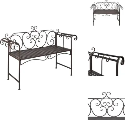 Obrázek produktu pro vidaXL Zahradní lavice 132 cm ocelová antická hnědá - Zahradní lavice