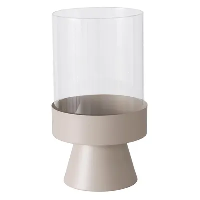 Produktbild von Windlicht H 28 cm Transparent Glas mit Metallfuß