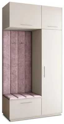 Produktbild von Masseno Garderobe-Set REMA 120/240/60 cm Modern Garderobenschrank Kaschmir, Veloursstoff MONOLITH 62 (Lila)