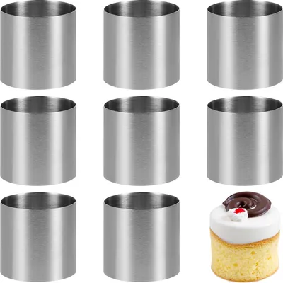 Produktbild von Mini-Taartring Dessertset von 8 Stück - mit kleinen Kuchenformen und Kochringen für Kuchen, Salate und Schokoladenmousse