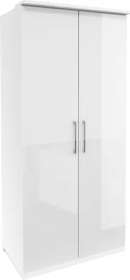 Produktbild von Kleiderschrank 2 Türen OLMO-83 in weiß mit Fronten in Hochglanz, B/H/T: ca. 90/217/63 cm