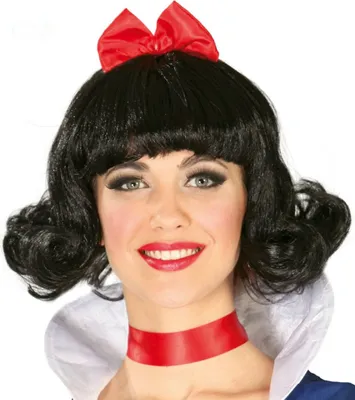 Produktbild von Märchenkönigin Perücke Schwarz Rot Fantasy Prinzessin Karneval Karneval Fasching Kostüm Zubehör, Farbe: Schwarz