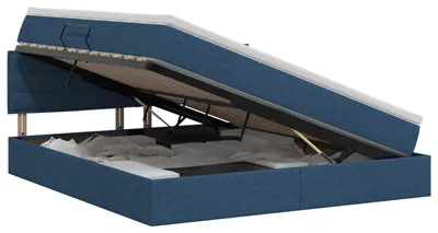 Productafbeelding van vidaXL Opbergbed met matras, blauw, 180 x 200 cm, fluweel