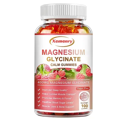 Image de Glycinate de magnésium 400 mg - Aide au sommeil, soulagement du stress, soutien osseux, haute absorption