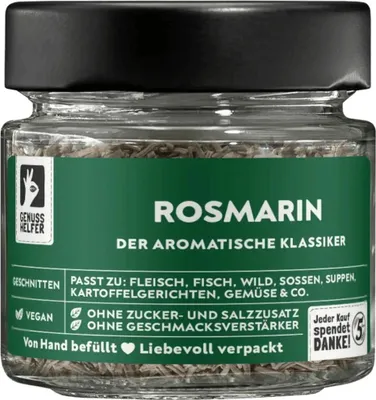 Immagine prodotto di Rosmarino tritato, rosmarino essiccato per cucinare, grigliare e per il tè, 28 g in barattolo