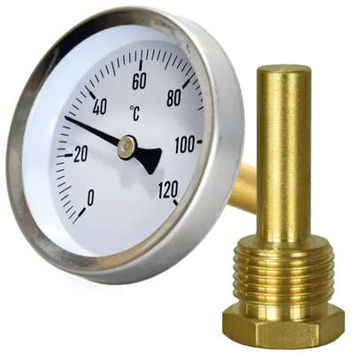 Image de Thermomètre métallique pour eau chaude - 0-120°C - 63 mm