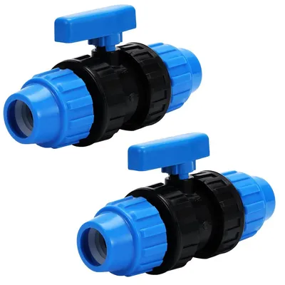Produktbild von 32mm Kugelhahn für PE-Rohr, 2 Stück PE Rohr Kugelhahn PN10, Verschraubung für PE-Rohr PE Rohr Kugelhahn(32mm)