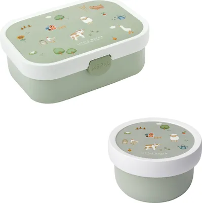Produktbild von Mepal | Kinder Obst- und Bento Box | Campus meets Fruits | Spülmaschinenfest & BPA-frei | 300 & 750 ml | Mit Fächern, Gabel & Clip-Verschluss | Perfekt für Snacks & Mahlzeiten | Little Farm