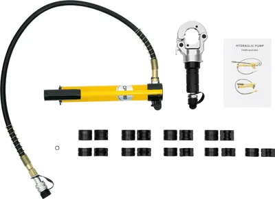 Obrázek produktu pro Hydraulické krimpovací kleště, 360° otočná hlava, vysoká tlaková síla, žlutá barva
