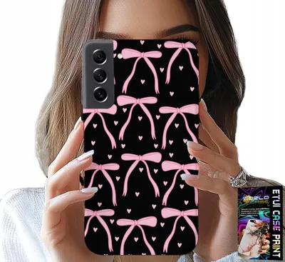 Obrázok produktu pre Puzdro Pre Samsung Galaxy S22 - Čierna A Ružová Stuha S Mašľami