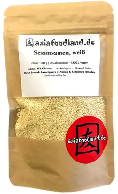 Produktbild von Asiafoodland - Sesamsamen - weiß - 100g