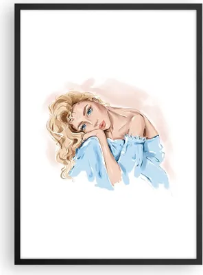 Produktbild von Gerahmtes Poster - Schwarzer Rahmen - Nachdenklich Frau Blond - 50x70 cm - Wand Bild - Wanddeko - Wandbilder - Kunstposter - Wandposter - Bilderrahmen - Bilder - Kunstdruck - P2BPA50x70-5083