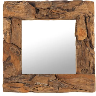 Produktbild von HOLZSPIEGEL "TEAK 50" | Teakkholz, 50x50 cm | Wandspiegel