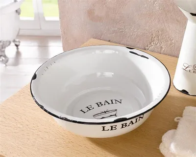 Produktbild von Waschschüssel "Le Bain" aus Metall, Ø 34 cm, Emaille Schüssel, Shabby Chic