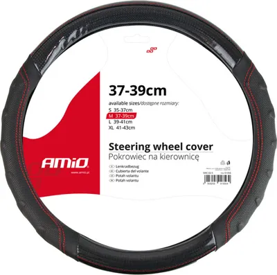 Zdjęcie produktu dla Pokrowiec nakładka na kierownicę samochodową M 37-39cm SWC-21-M AMIO-01698