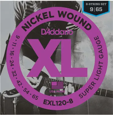 Obrázek produktu pro D'Addario EXL120-8, Kytara, Ocel, Elektrický, 8 kusů