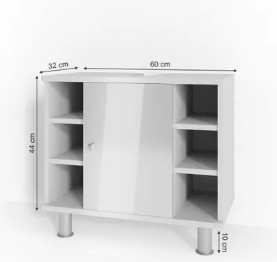 Obrázek produktu pro Základní skříňka pod umyvadlo Vicco Fynn Bílá vysoký lesk 60 x 54 cm, Model 30178