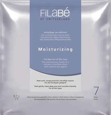 Produktbild von FiLaBè Moisturizing Gesichtspflege Hautpflege Tücher unreine Haut, Feuchtigkeitsspendend, ANTI Aging (ohne Chemie, nur mit Wasser, Vegan, für Allergiker), Pflege und Reinigung, 28 Tücher Monatsvorrat