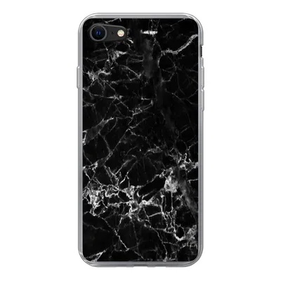 Produktbild von MuchoWow® Handyhülle Schutzhülle Hülle für iPhone SE 2022 Marmor - Stein - Schwarz Silikon Softcase Handy Hülle - Schutzhülle