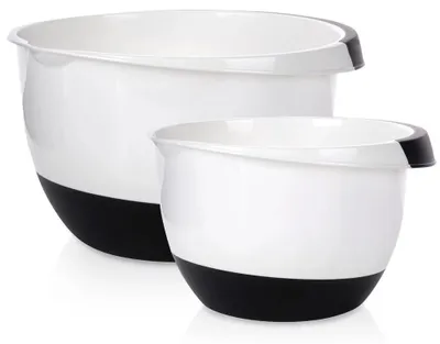 Obrázok produktu pre Kuchynské miešacie misy – 2-dielna sada – 3,5/2,5 l – plast –  LFGB – biela