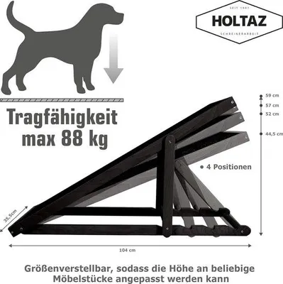 Produktbild von Famanu Klappbare Hundetreppe - Antirutsch für Bett und Sofa