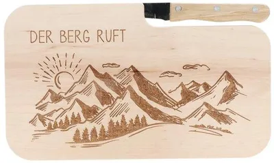 Produktbild von Gegrabenes Holzbrett mit Wandermotiv