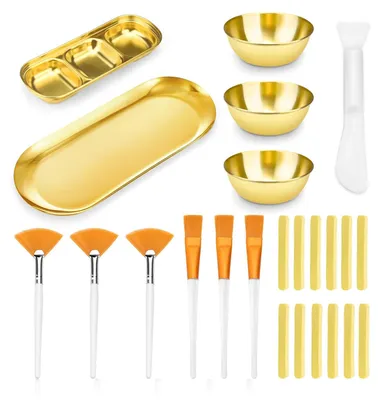 Image de Omgoods - Coffret de 24 pièces comprenant des pots et des pinceaux pour cosmétiques