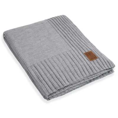 Produktbild von Knit Factory Uni Plaid XL - Grau - 195x225 cm