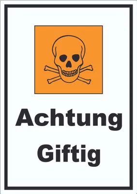 Produktbild von Aufkleber Gefahrensymbol Achtung giftig Totenkopf A0 (841x1189mm)