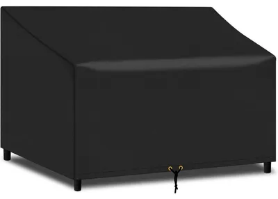 Immagine prodotto di Copertura impermeabile per panchina da giardino, resistente ai raggi UV, dimensioni 193x66x63/89 cm, per 4 persone, tessuto Oxford 420D, colore nero