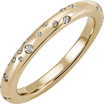 Produktbild von Ring Damenring mit 34 verstreuten Diamanten Brillanten, 585 Gold Gelbgold Innenumfang 52mm  Ø16.6mm