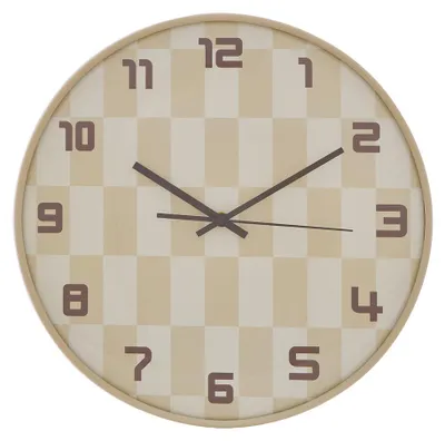 Produktbild von Eazy Living Wanduhr Ø 36 cm Éléa Beige Kariert