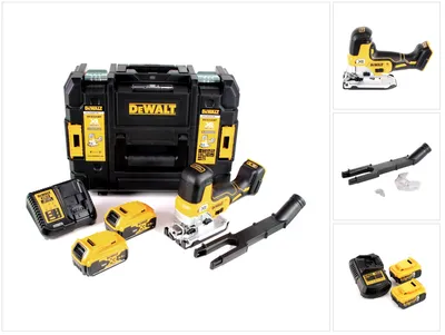Produktbild von DeWalt DCS 335 P2 Akku Stichsäge 18V + 2x Akkus 5,0 Ah + 1x Schnellladegerät in TSTAK