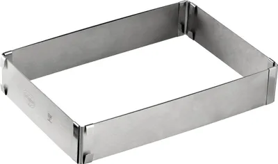 Verstellbare Backform quadratisch, Edelstahl, 27,5-52 x 18,5-34 cm, silber