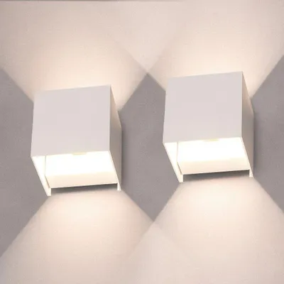 Image de HOFTRONIC - Applique murale LED 7W 3000K IP65 Blanc set de 2