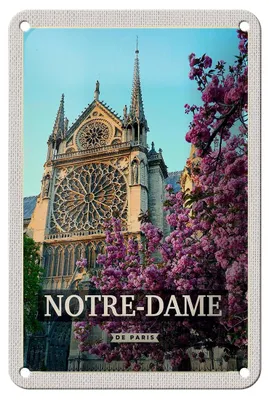 Produktbild von Blechschild Reise 12x18cm Notre-Dame de paris Reiseziel Urlaub Schild