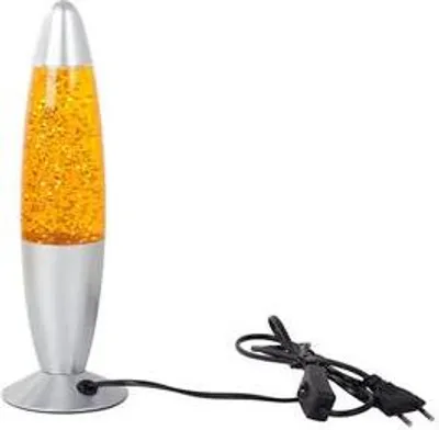 Produktbild von Glitzer Lampe Glas Retro Leuchte Nachttischlampe Stimmungslicht Gelb