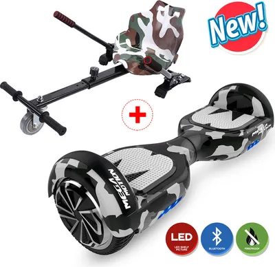 Produktbild von Mega motion-6.5 Zoll- Hoverboard mit HoverKart Gokart, Self Balance Scooter mit Bluetooth- LED Lights Elektroscooter, Skateboard für Jugendliche und Kinder