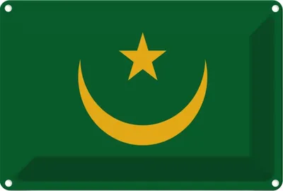 Produktbild von vianmo Blechschild 12x18 cm Mauretaniens Mauritania Flagge Fahne Wappen