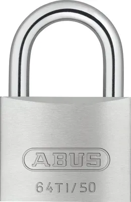 Zdjęcie produktu dla ABUS 64TI/50, Kłódka konwencjonalna, Blokada kluczem, Keyed różniący, Srebrny, Aluminium, Stal hartowana