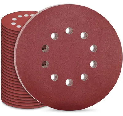 Image de Papier abrasif 225 mm, avec système de fixation Velcro, 30 pièces, grain P240, pour ponceuses à plaques de plâtre Giraffe
